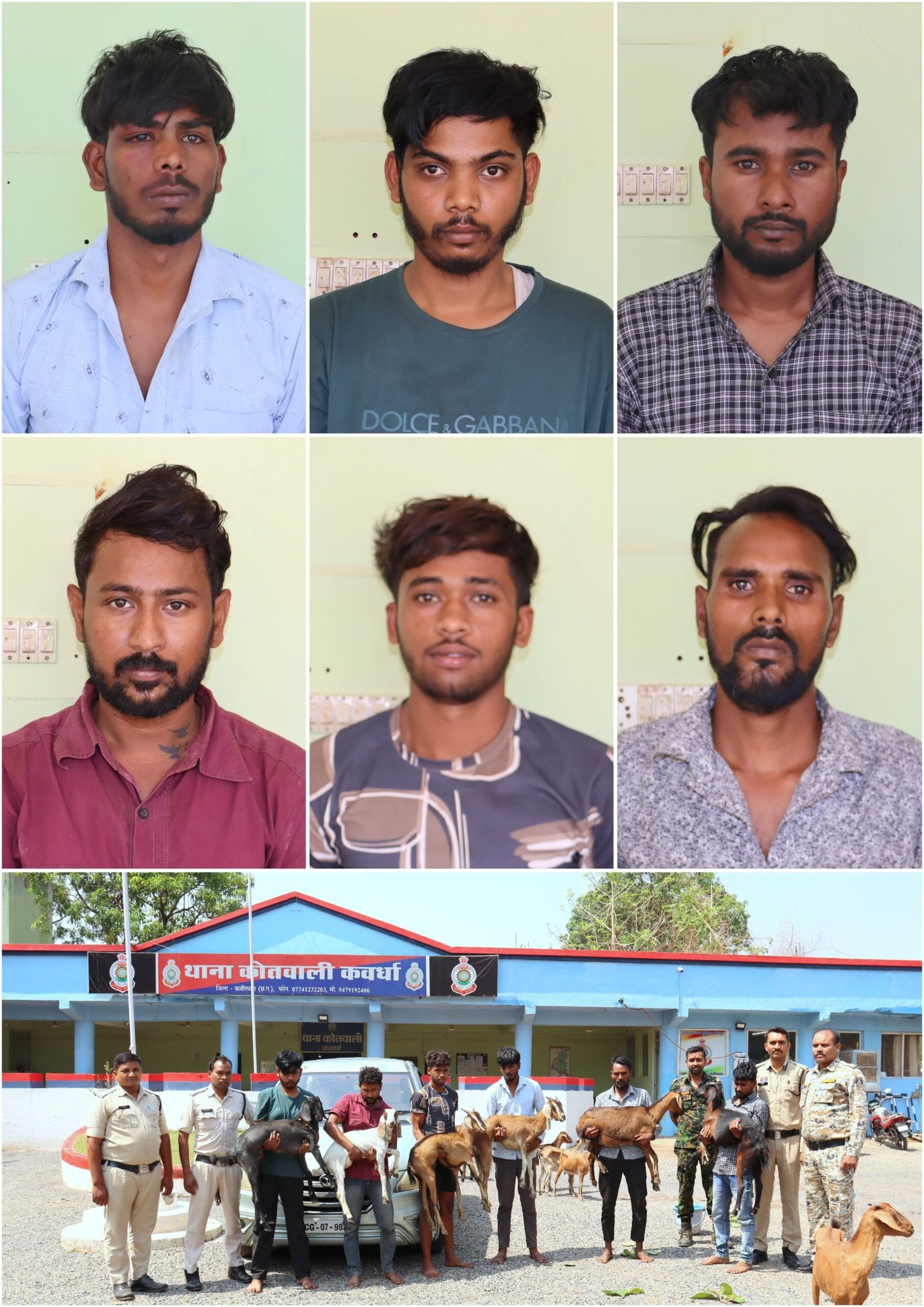 गाड़ी में बकरी, सिर पर चोरी – कबीरधाम की अनोखी कहानी: 80 से ज़्यादा बकरियाँ चुराने वाले बकरी चोर गिरोह का पर्दाफाश, 7 गिरफ्तार